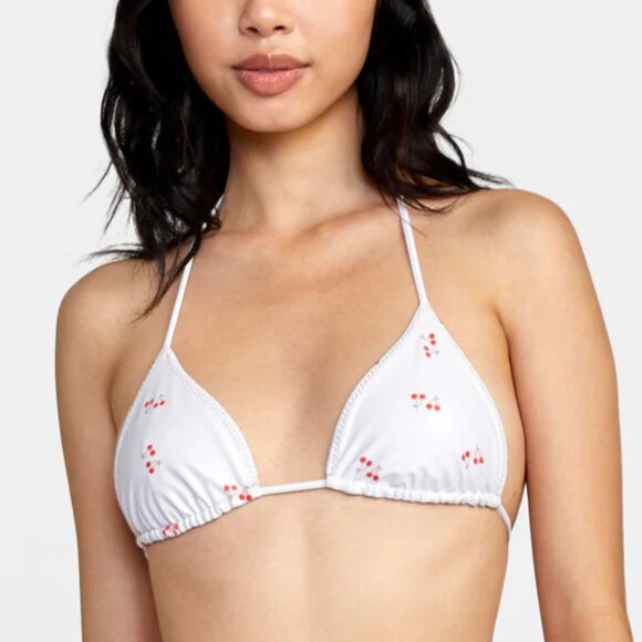 NWT - RVCA HEARTTHROB BILLIE CHERRIES BIKINI TOP XS - Picture 1 of 7